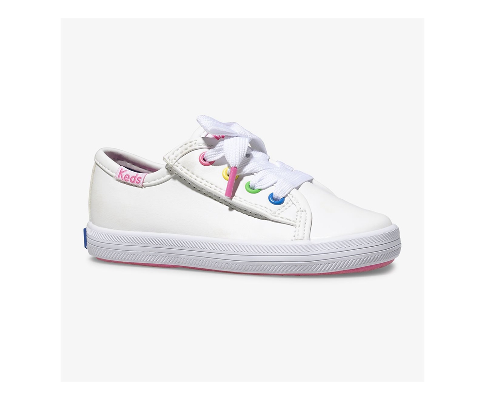 Keds Sneakers White - Kickstart Multi-color Eyelets Jr. - Kids ITWUQN-309